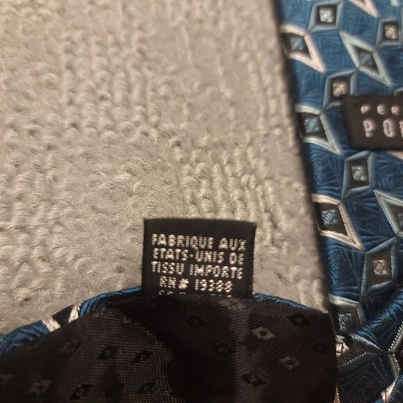 Perry Ellis Portfolio Silk Necktie Geo Tie Made in USA - Picture 7 of 8